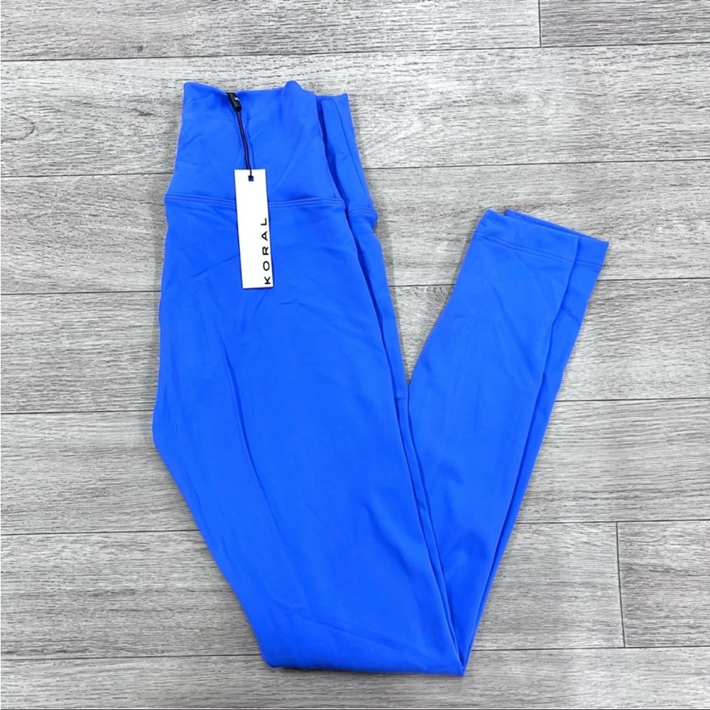 KORAL Stella Crop Top & Exceed high rise legging set in Amparo blue NWT - Picture 4 of 4